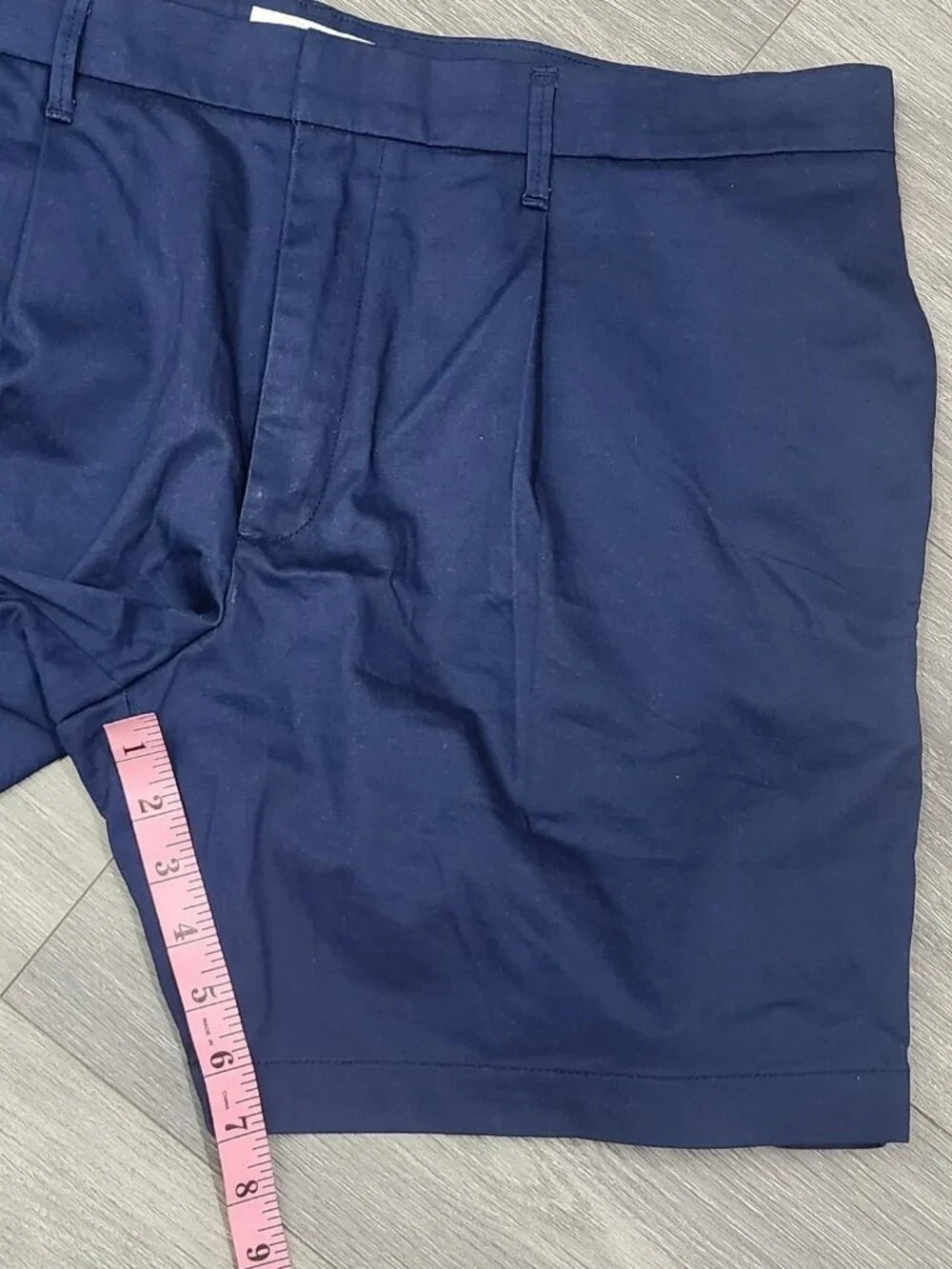 Goodfellow & Co Men’s Size 38 Navy Blue Pleated Cotton Stretch Chino Shorts